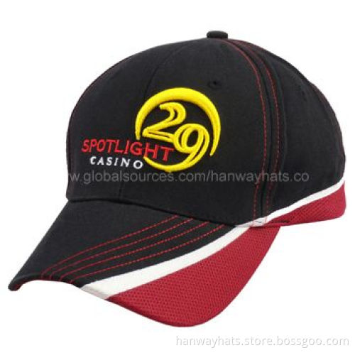 Fashionable 6-panel Cotton Sports Cap with 3d and Flat EmbroideryNew
